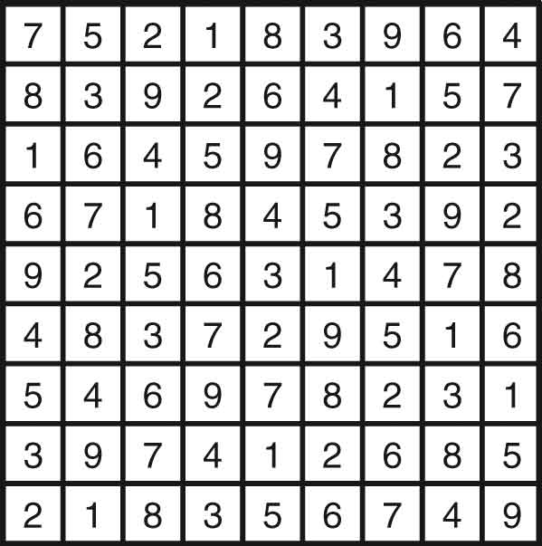 Solution to Sudoku No. 1